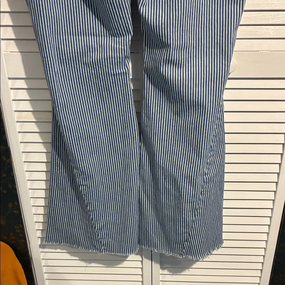 Striped Blue Flare Jeans - Picture 5 of 9
